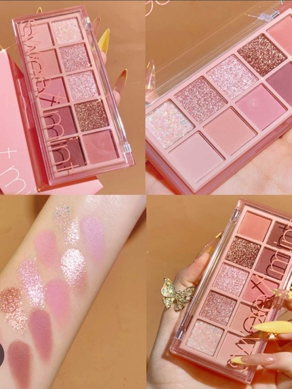 Sweet Mint Eyeshadow Palette — Shimmer & Matte Pink Tones